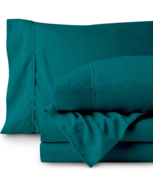 Bare Home Double Brushed Sheet Set, Queen In Emerald