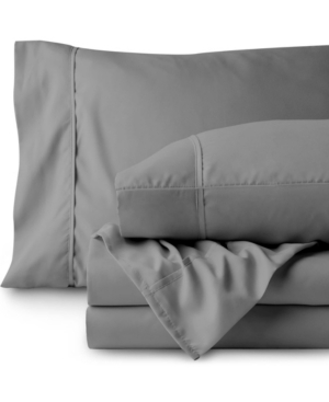 Bare Home Double Brushed Sheet Set, Queen In Gray