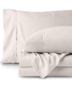 Shop Bare Home Double Brushed Sheet Set, Twin In Ivory