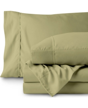 Bare Home Double Brushed Sheet Set, Twin In Sage