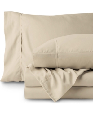 Bare Home Double Brushed Sheet Set, Twin In Sand