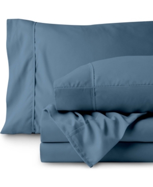 Bare Home Double Brushed Sheet Set, Twin Xl In Blue