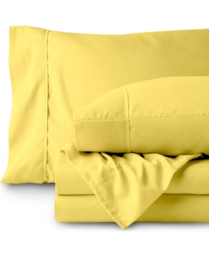 Bare Home Double Brushed Sheet Set, Twin Xl In Yellow