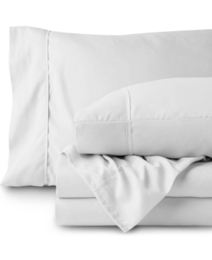 Bare Home Double Brushed Sheet Set, Twin Xl In White