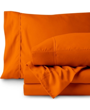 Bare Home Double Brushed Sheet Set, Twin Xl In Orange