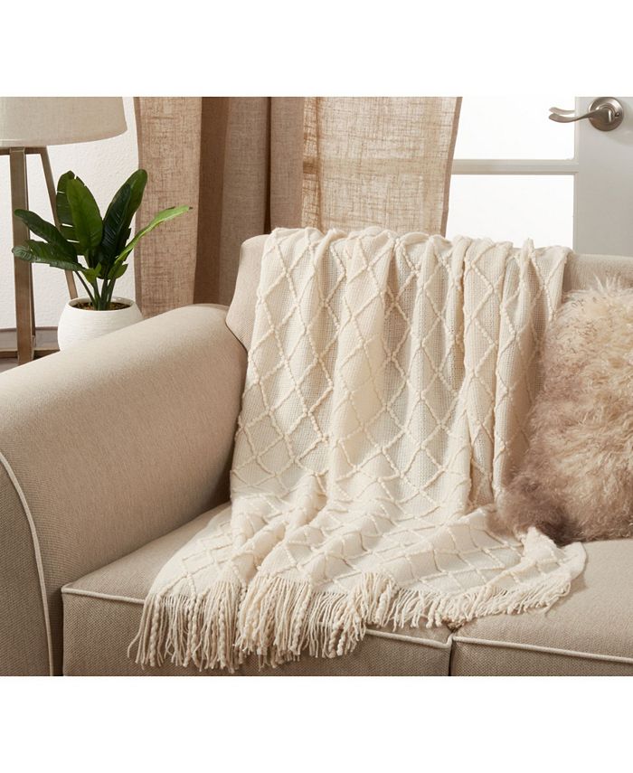 Saro Lifestyle Knitted Throw Blanket & Reviews Blankets & Throws