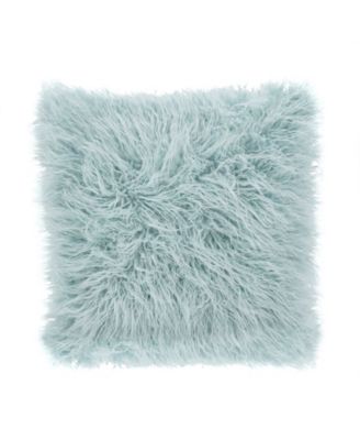 Mongolian Faux-Fur Decorative Pillow, 22" x 22"