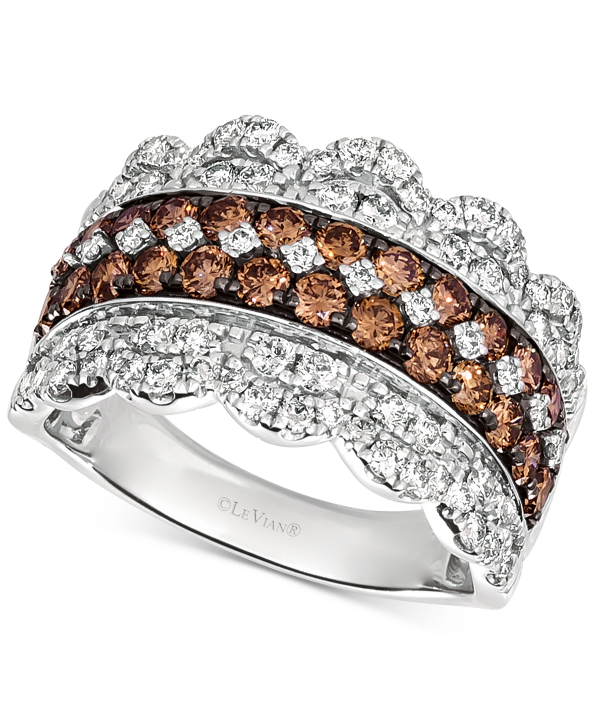 Le Vian 20th Anniversary Diamond Jubilee Crown Ring (2 ct. t.w.) in 14k 14k Rose Gold or 14K Yellow Gold, Exclusively at Macy's - White Go
