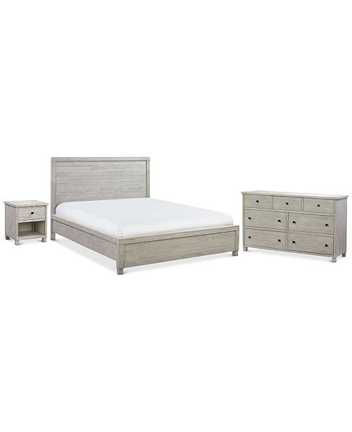 Furniture Canyon White Platform 3 Pc Bedroom Set Queen Bed Dresser Nightstand Created For Macy S Reviews Furniture Macy S