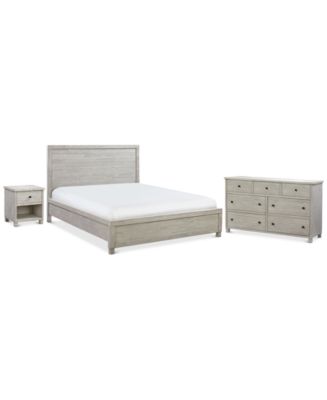Furniture Canyon White Platform 3-Pc. Bedroom Set (Queen Bed, Dresser ...
