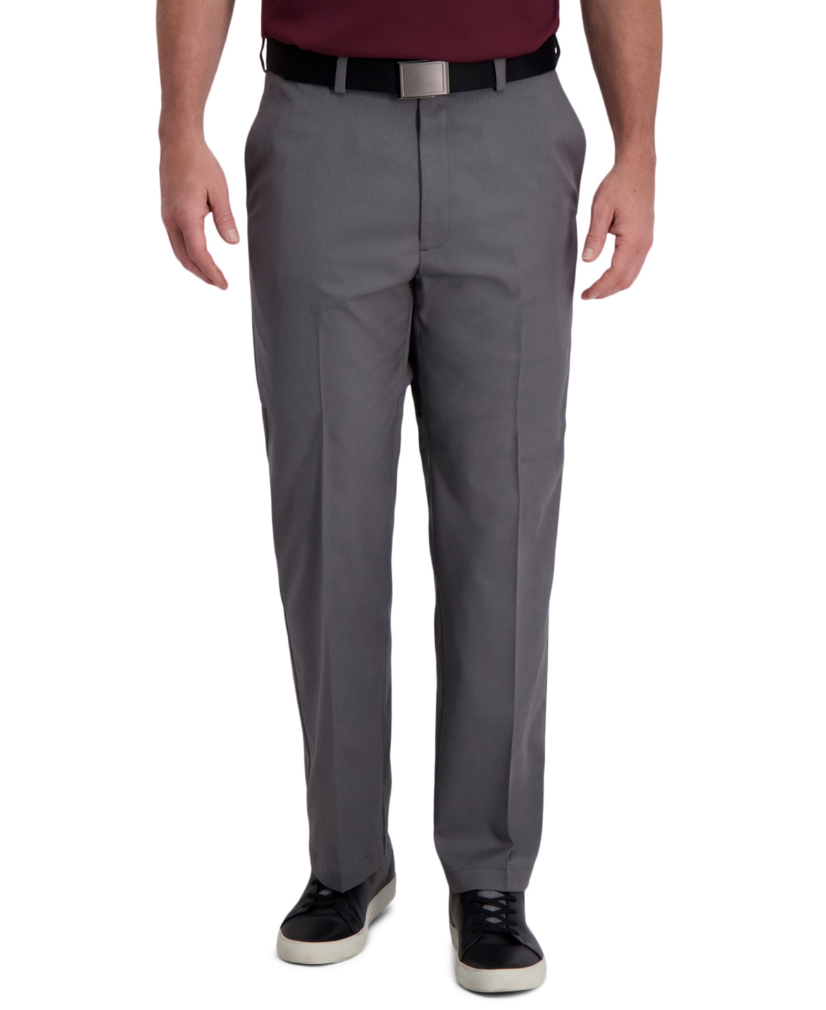 Cool Right Performance Flex Classic Fit Flat Front Pant - Dark Grey Heather