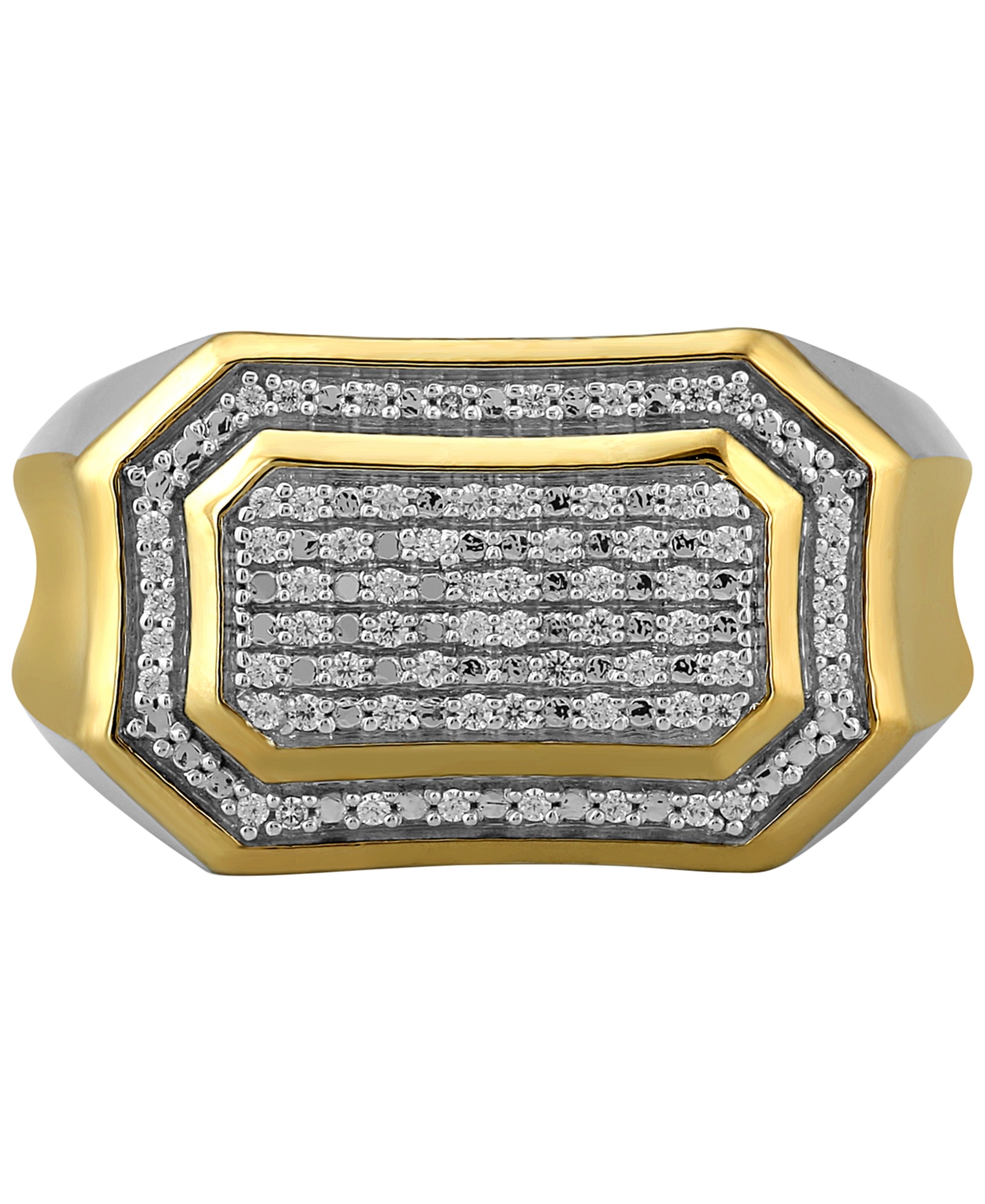 Men's Diamond Pave Cluster Ring (1/5 ct. t.w.) in Sterling Silver & 18k Gold-Plate