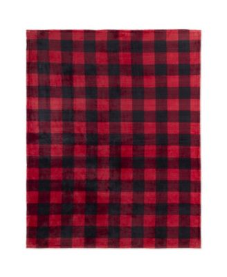 Safdie & Co Inc Throw Flannel Printed Ribbed Plaid - Macy's