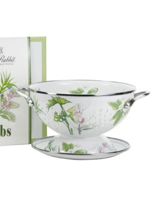 Herbs Enamelware 2-Piece Giftboxed Colander