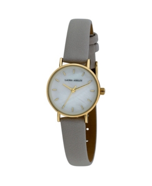 image of Laura Ashley Women-s Mini Slim Clean Gray Polyurethane Strap Watch 26mm