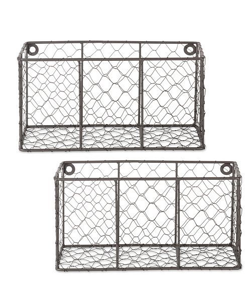 Design Imports Small Wall Mount Chicken Wire Basket Set Of 2