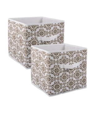 Design Imports Non-woven Polyester Cube Scroll Square Set of 2
