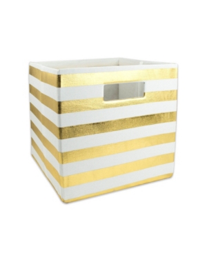 Design Imports Polyester Cube Stripe Square
