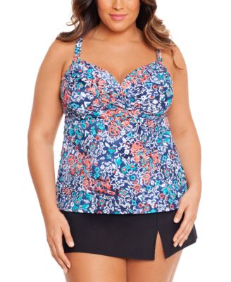 plus size swim tops with underwire