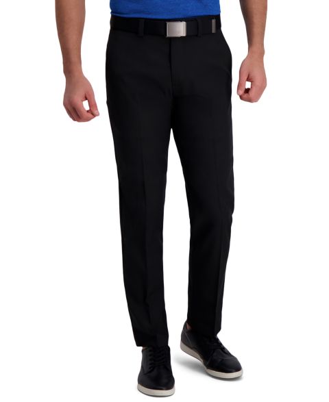 Мужские брюки Haggar Cool Right Performance Flex Straight Fit Flat Front Pant, цвет: Чёрный