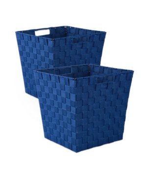 Design Imports Nylon Bin Basket-weave Trapezoid Set of 2