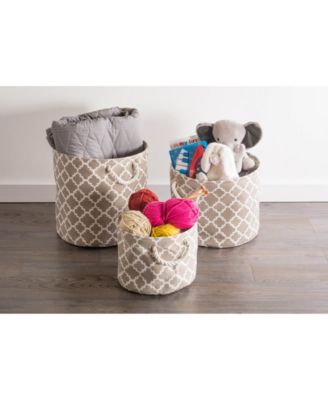 Polyester Bin Lattice Brown Rectangle Large