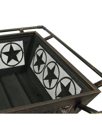 Outdoor Camping or Backyard Steel Northern Galaxy Fire Pit with Cooking Grill Grate, Spark Screen, and Log Poker - 32"
