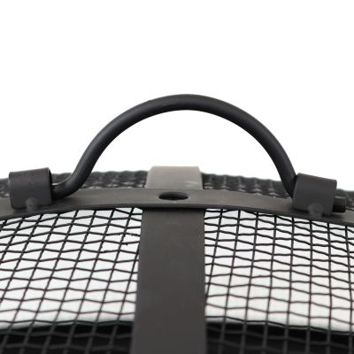 Outdoor Camping or Backyard Large Fire Pit Bowl with Spark Screen, Log Poker, and Metal Wood Grate - 30" - Bronze