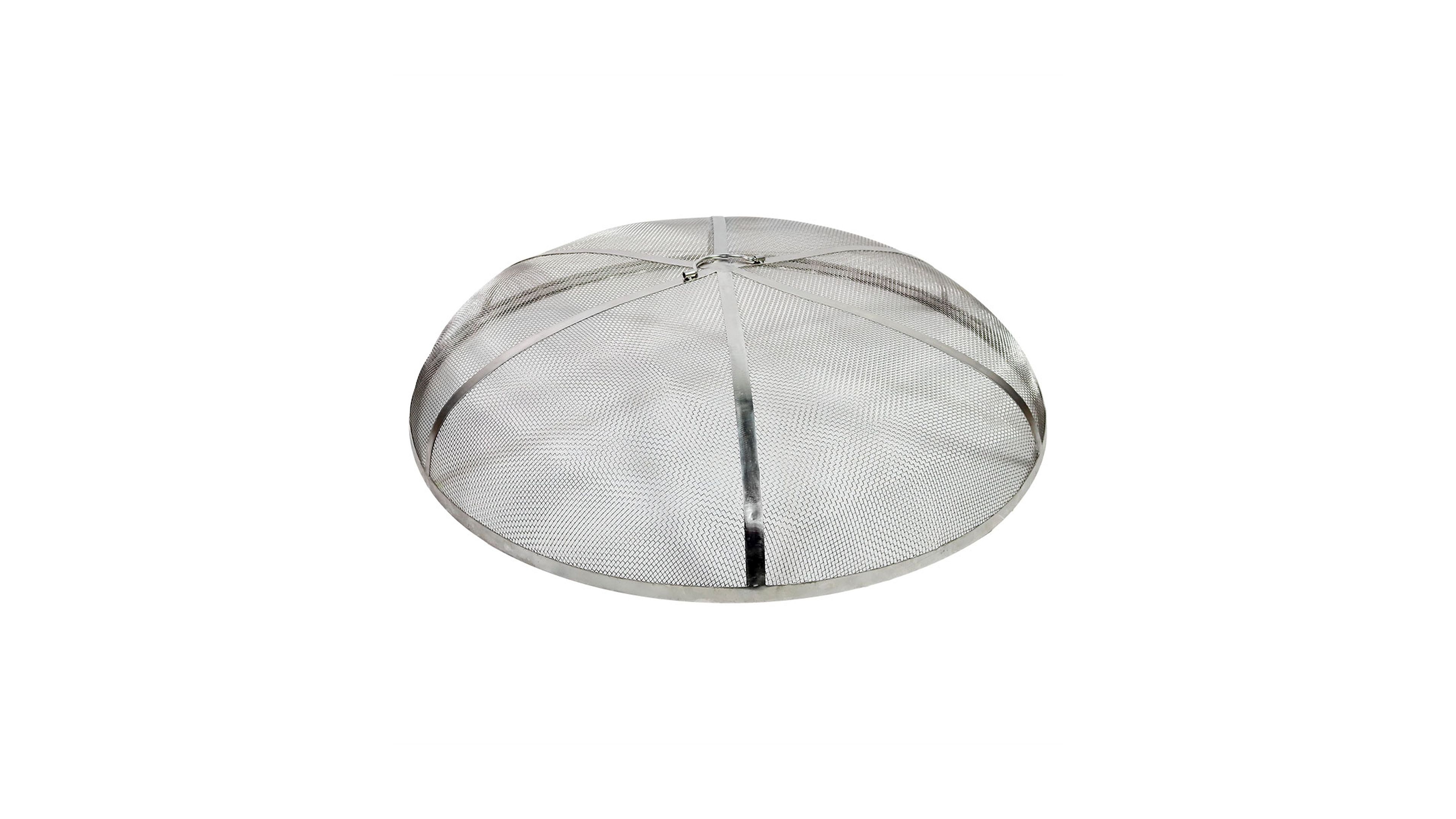 Outdoor Heavy-Duty Steel Mesh Round Camp Fire Pit Spark Screen Lid with Grabber Ring Top