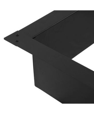 Outdoor Heavy-Duty Steel Portable Above Ground or In-Ground Square Fire Pit Liner Ring - Black