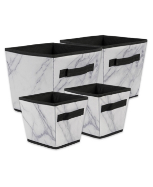 Design Imports Polyester Laundry Bin Marble Trapezoid Assorted Set of 4