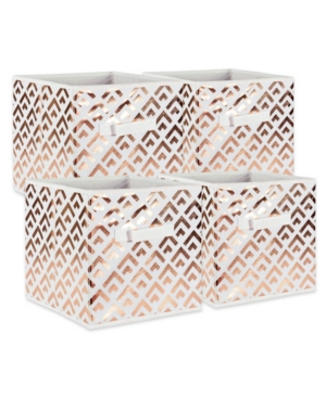 Design Imports Non-woven Polyester Cube Double Diamond Square Set of 4