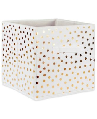 Design Imports Non-woven Polyester Cube Small Dots Square Set of 2