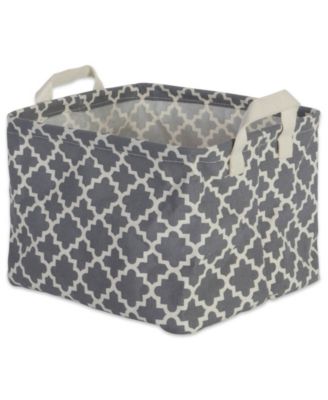 Polyethylene Coated Cotton Polyester Laundry Bin Lattice Rectangle Extra Large Set of 2