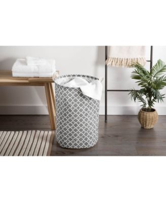 Polyethylene Coated Cotton Polyester Laundry Hamper Lattice Round