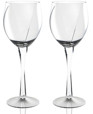 Nambé - Set of 2 Twist Wine Glasses