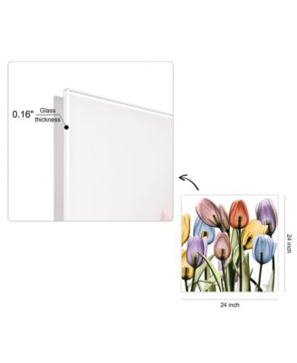 Tulip Scape x-ray II Frameless Free Floating Tempered Glass Panel Graphic Wall Art, 24" x 24" x 0.2"