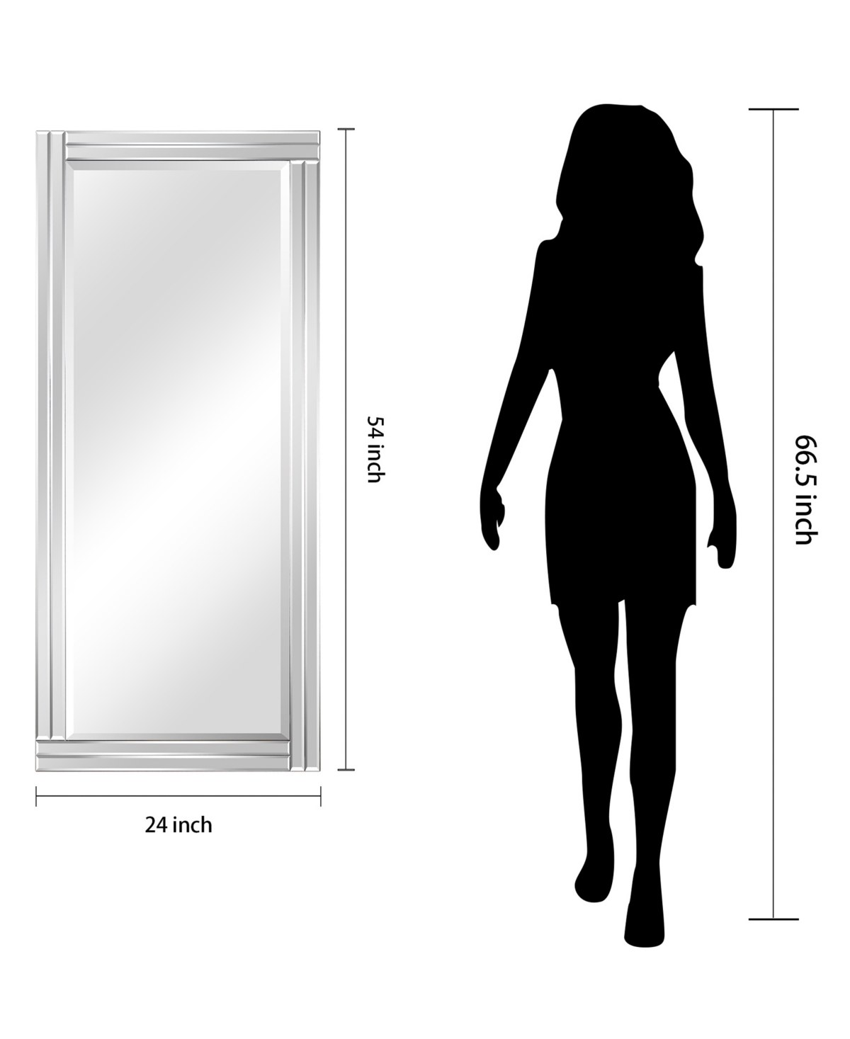 Empire Art Direct Moderno Stepped Beveled Rectangle Wall Mirror, 1.18