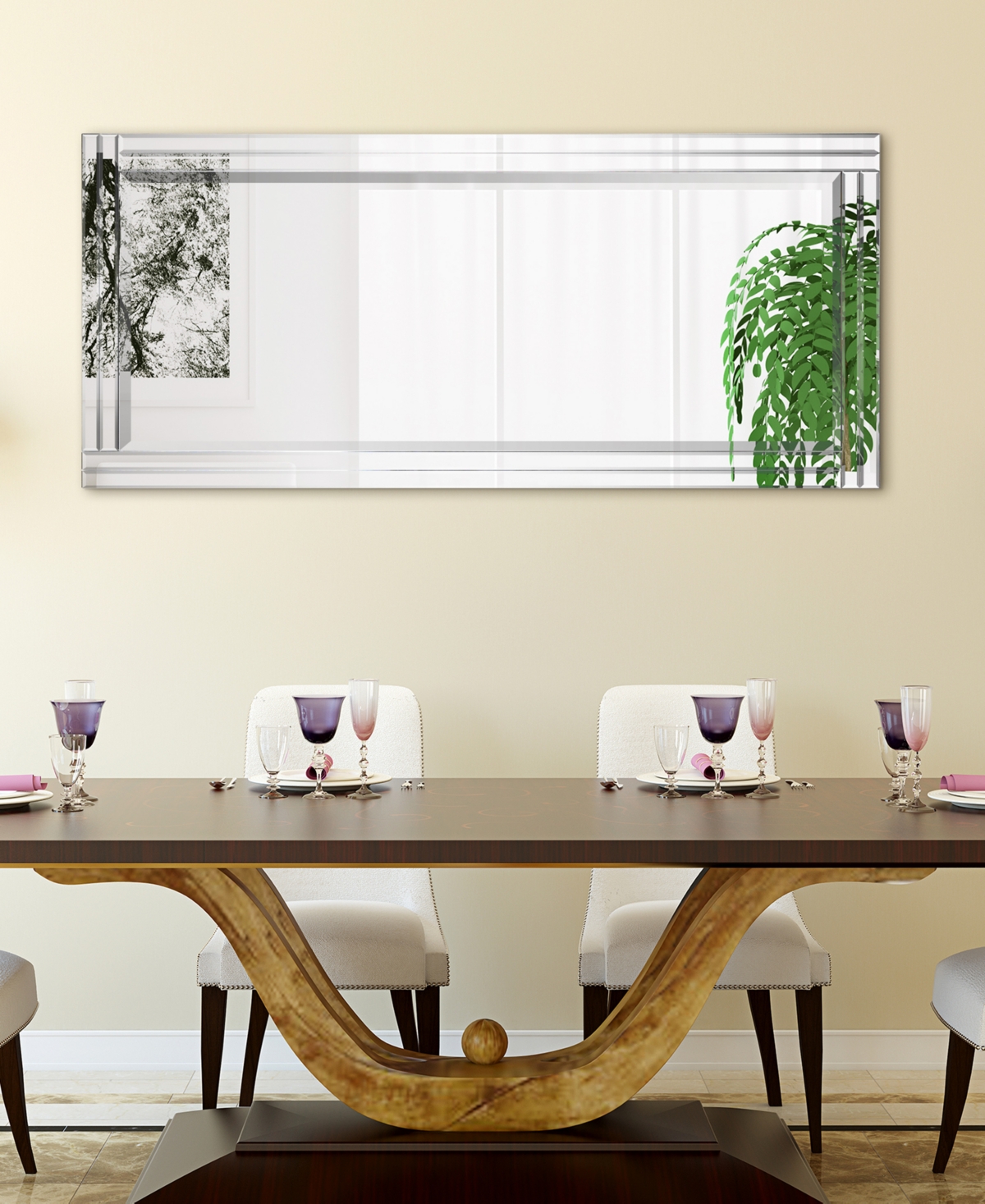 Empire Art Direct Moderno Stepped Beveled Rectangle Wall Mirror, 1.18