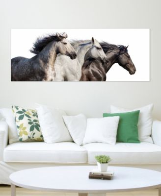 Trilogy 1 Frameless Free Floating Tempered Glass Panel Graphic Wall Art, 24" x 63" x 0.2"