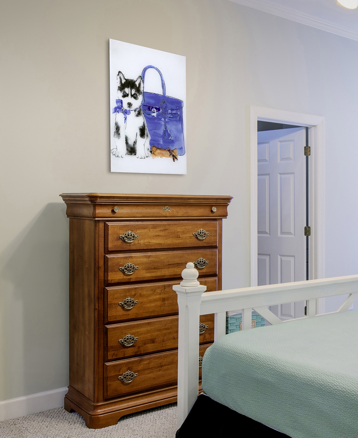 Empire Art Direct Husky Frameless Free Floating Tempered Glass Panel Graphic Dog Wall Art, 0.2