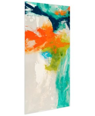 Tidal Abstract 1 and 2 Frameless Free Floating Tempered Glass Panel Graphic Wall Art, 48" x 24" x 0.2"