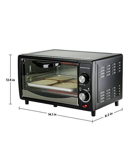 Ovente Countertop 4 Slice Toaster Oven With Removable Baking Tray