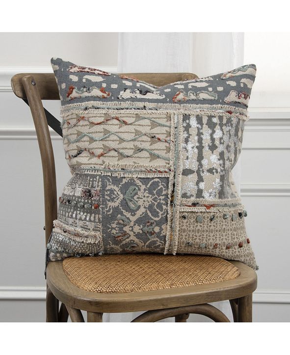 Rizzy Home Abstract Decorative Pillow Cover, 20" x 20