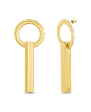 image of Catherine Malandrino Women-s Gold-Tone Bar and Ring Post Earrings