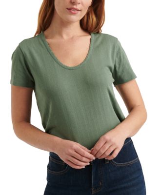 Lucky Brand - Pointelle Scoop-Neck Top