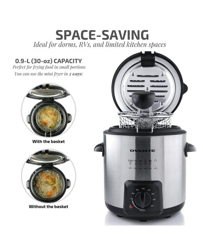 OVENTE Electric Deep Fryer - Gray