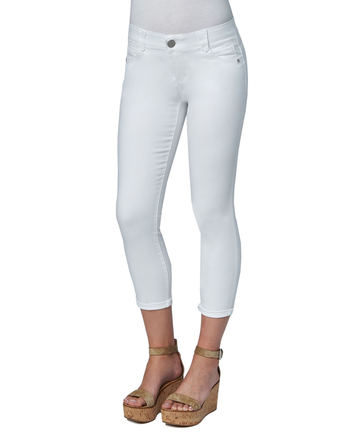 Женские джинсы Democracy "Ab" Solution Mid-Rise Ankle White Skimmer, цвет: Оптический белый — фото 1