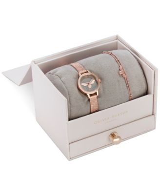Olivia Burton Women's Mini Lucky Bee Rose Gold-Tone Stainless
