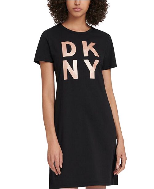 Dkny Sport Cotton Stacked Logo T Shirt Dress Reviews Women